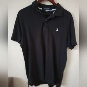 U.s. Polo Assn Luxury Feel Men'Polo Shirt Black Casual Short Sleeve Size Large..